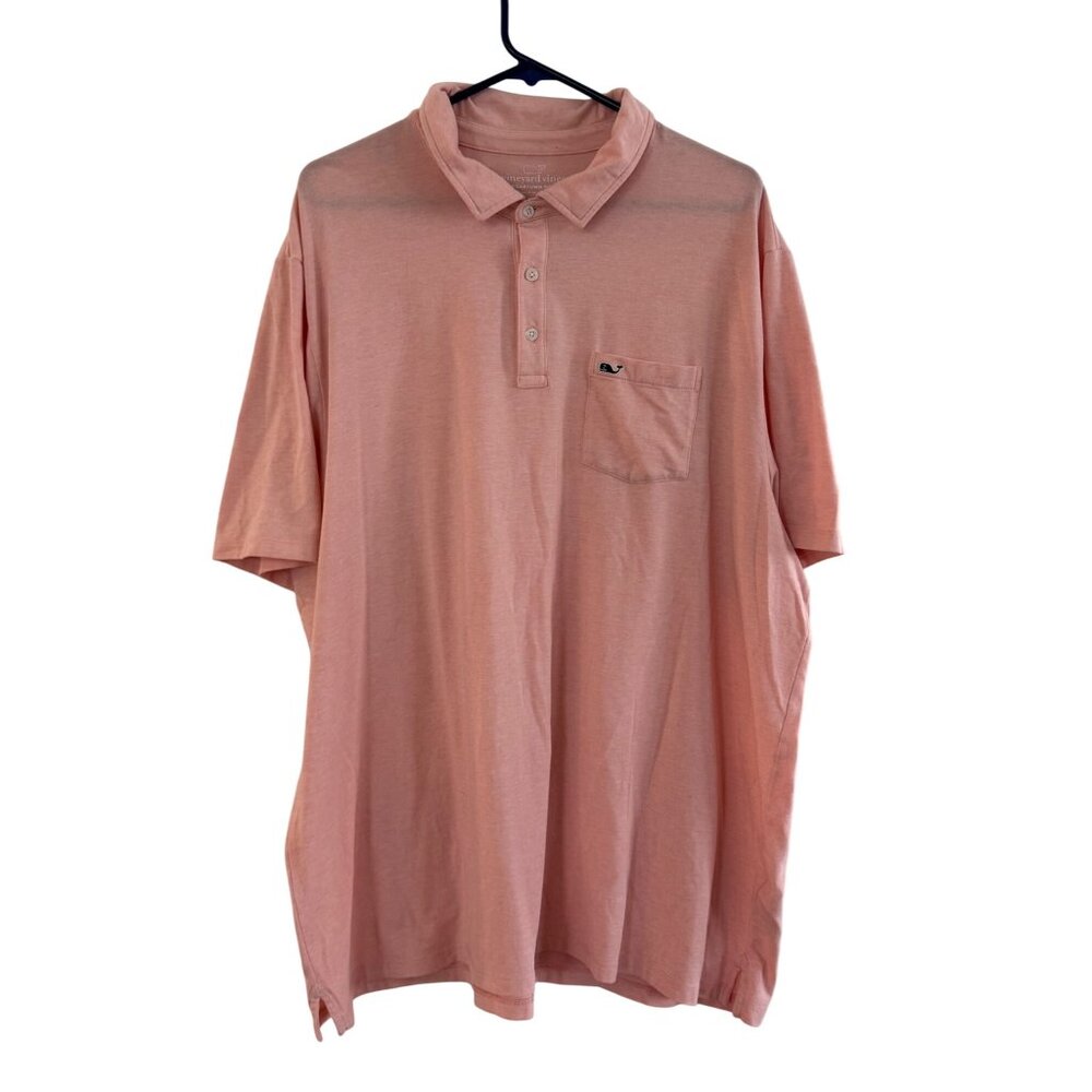 Vineyard Vines Edgartown Polo Mens XXL Pink Cotton Blend